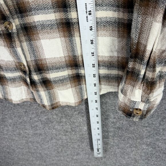BKE Shirt Women S Small White PLaid Button Up Collared Boyfriend Long Sleeve - Picture 6 of 8